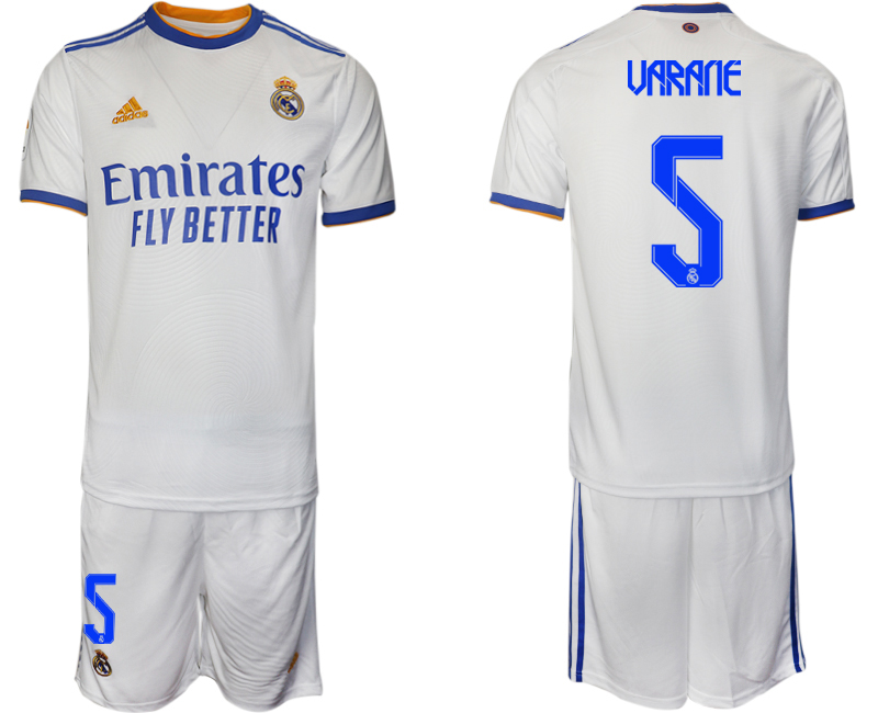Men 2021-2022 Club Real Madrid home white #5 Soccer Jerseys->chelsea jersey->Soccer Club Jersey